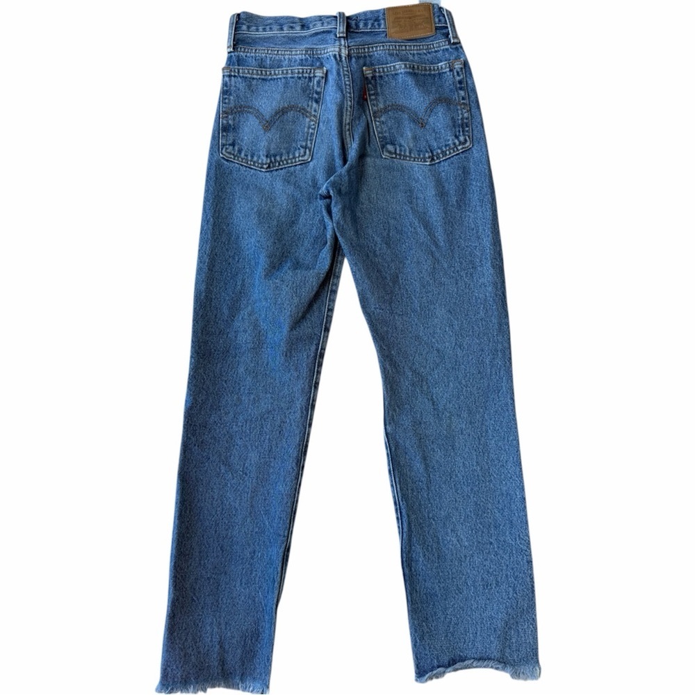 Levi's High Rise Distressed Blue Wedgie Straight Premium Jeans 24 x 28 - Picture 2 of 13